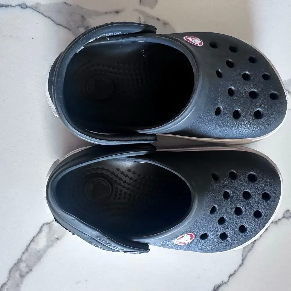 Crocs Crocband Sandals - Blue and White - Size 4/5
